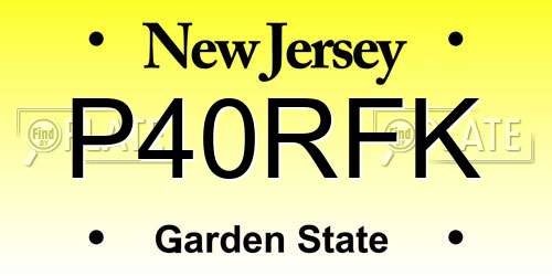 P40RFK New Jersey License Plate