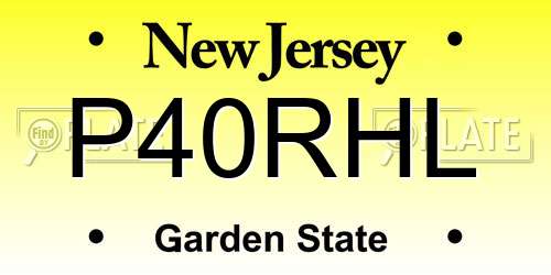P40RHL New Jersey License Plate