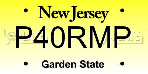 P40RMP New Jersey License Plate