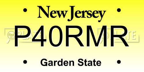 P40RMR New Jersey License Plate