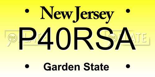 P40RSA New Jersey License Plate