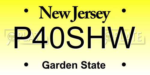 P40SHW New Jersey License Plate