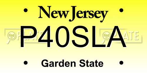 P40SLA New Jersey License Plate