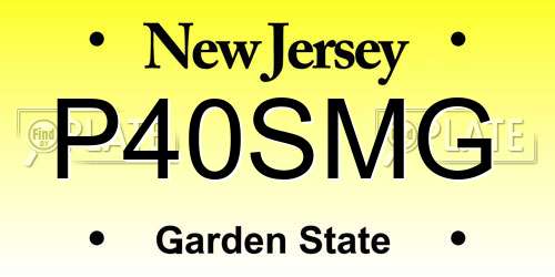 P40SMG New Jersey License Plate