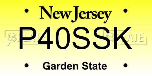 P40SSK New Jersey License Plate