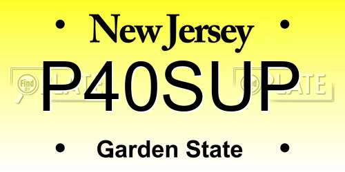 P40SUP New Jersey License Plate
