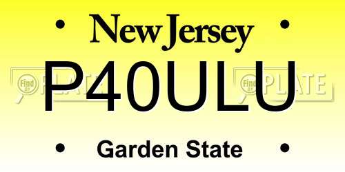 P40ULU New Jersey License Plate