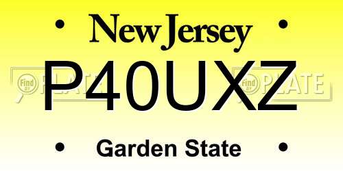P40UXZ New Jersey License Plate