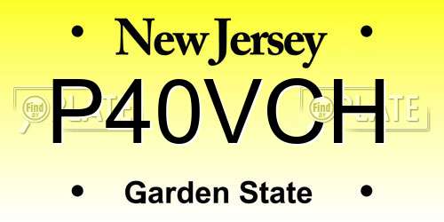 P40VCH New Jersey License Plate