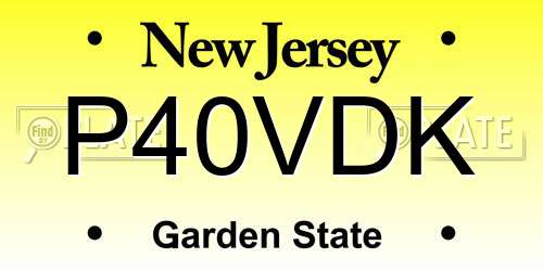 P40VDK New Jersey License Plate