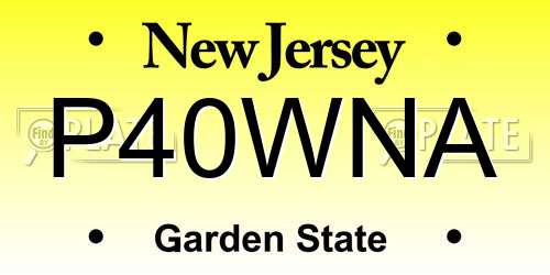 P40WNA New Jersey License Plate