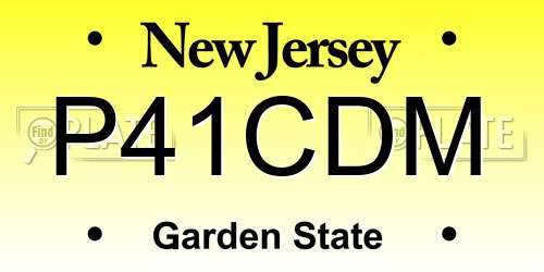 P41CDM New Jersey License Plate
