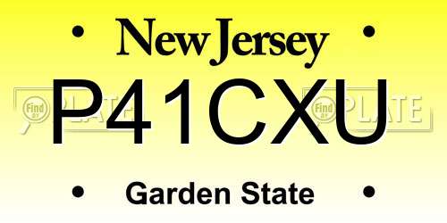 P41CXU New Jersey License Plate
