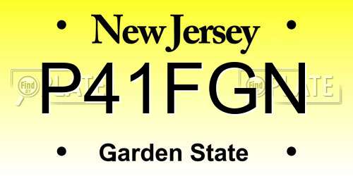 P41FGN New Jersey License Plate