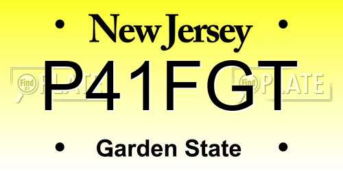 P41FGT New Jersey License Plate