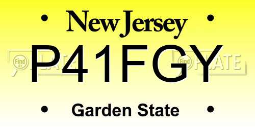 P41FGY New Jersey License Plate
