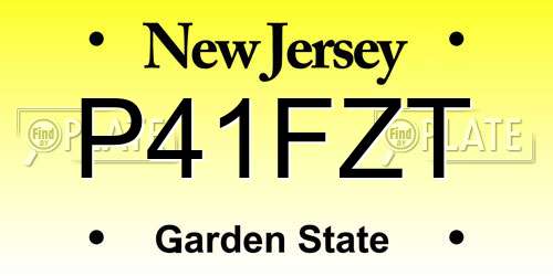 P41FZT New Jersey License Plate