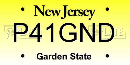 P41GND New Jersey License Plate