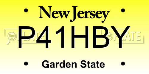 P41HBY New Jersey License Plate
