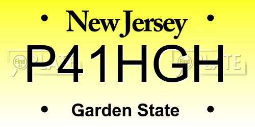 P41HGH New Jersey License Plate