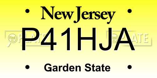 P41HJA New Jersey License Plate