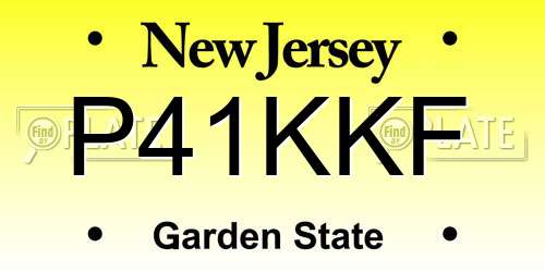 P41KKF New Jersey License Plate