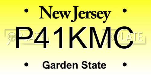 P41KMC New Jersey License Plate