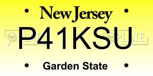 P41KSU New Jersey License Plate