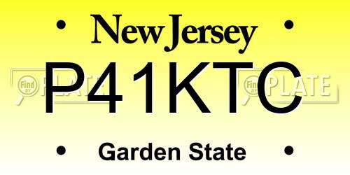 P41KTC New Jersey License Plate