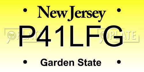 P41LFG New Jersey License Plate