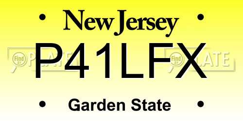 P41LFX New Jersey License Plate