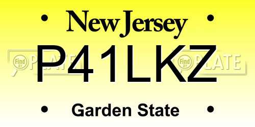P41LKZ New Jersey License Plate