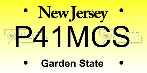 P41MCS New Jersey License Plate