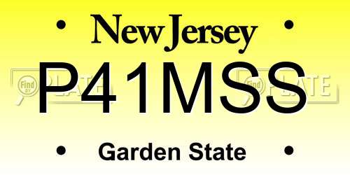 P41MSS New Jersey License Plate