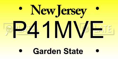 P41MVE New Jersey License Plate
