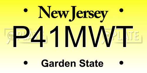 P41MWT New Jersey License Plate