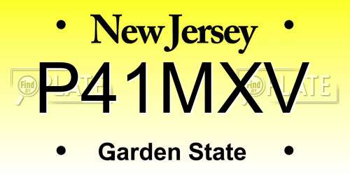 P41MXV New Jersey License Plate