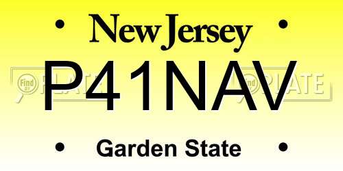 P41NAV New Jersey License Plate