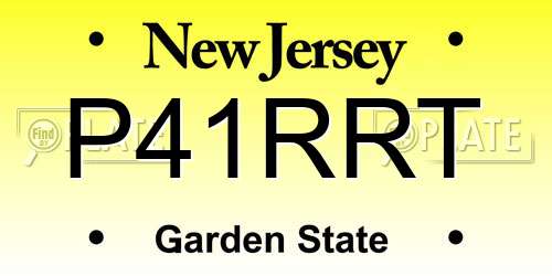 P41RRT New Jersey License Plate