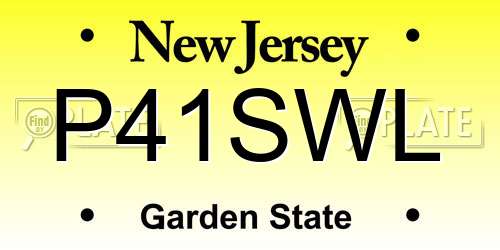 P41SWL New Jersey License Plate