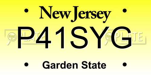 P41SYG New Jersey License Plate