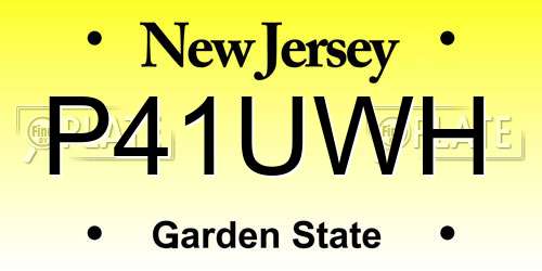 P41UWH New Jersey License Plate