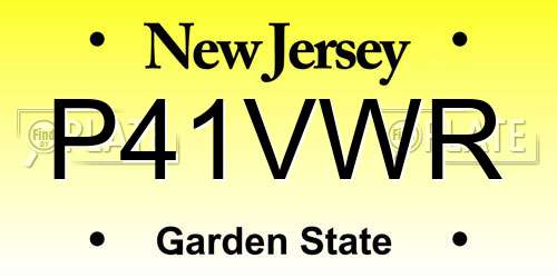 P41VWR New Jersey License Plate