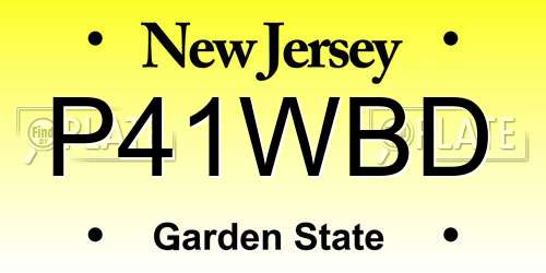 P41WBD New Jersey License Plate