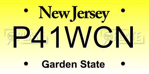 P41WCN New Jersey License Plate