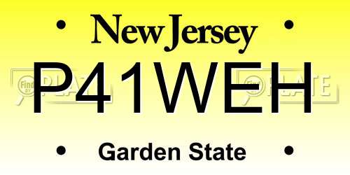 P41WEH New Jersey License Plate