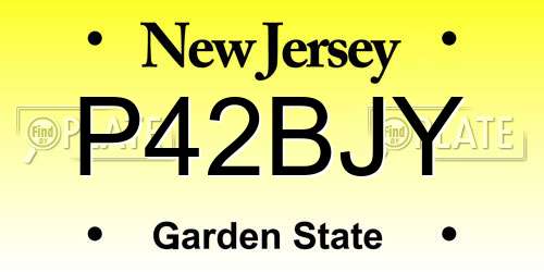P42BJY New Jersey License Plate