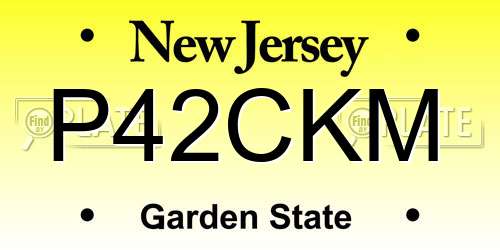 P42CKM New Jersey License Plate