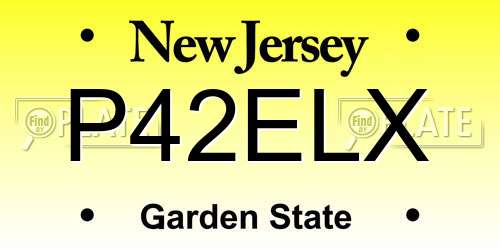 P42ELX New Jersey License Plate