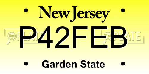 P42FEB New Jersey License Plate
